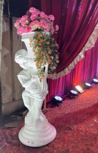 White Fiber Flower POT