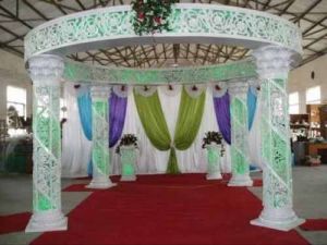 White Open Fiber Wedding Mandap