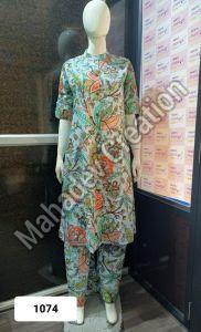 Ladies Boho Style Leaf Print Suit