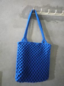 Blue Handmade Macrame Bag