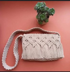 Boho Handcrafted Macrame Crossbody Bag