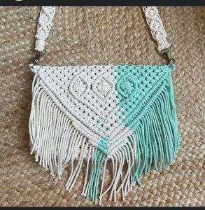 Dual Tone Macrame Sling Bag