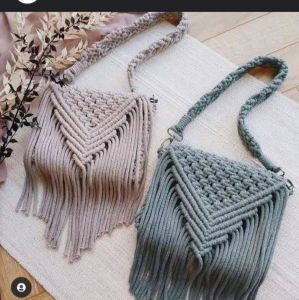 Modern Cotton Macrame Shoulder Bag