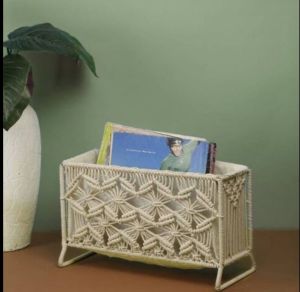 Rectangular Cotton Macrame Table Basket
