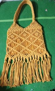 Trending Yellow Macrame Tote Bag