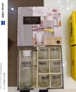 Glass Carafe Jug Set