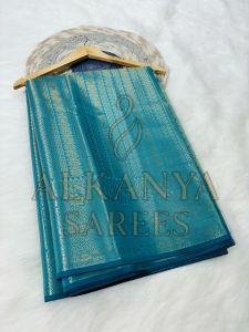 Ladies Rama Green Softy Silk Saree