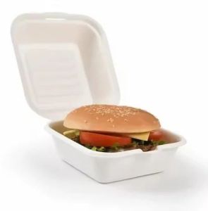 Bagasse Disposable Clamshell Burger Box