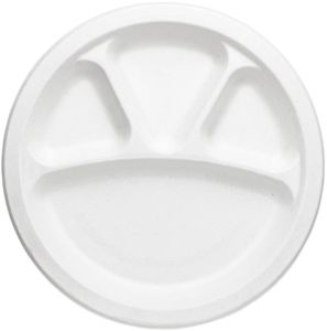 Disposable Bagasse Compartment Plate