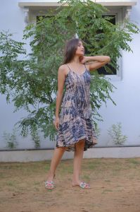 Printed Ladies Frill Dress
