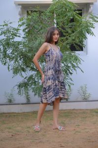 Printed Ladies Frill Dress