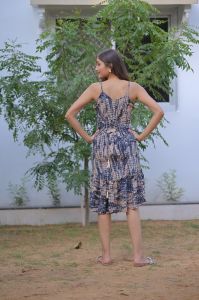 Printed Ladies Frill Dress