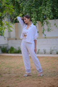 Three Piece Button Women Co Ord Set