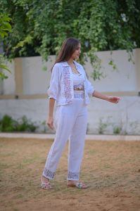 Three Piece Button Women Co Ord Set