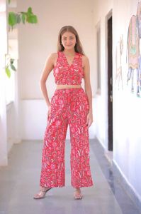 Three Piece Cotton Women Co Ord Set
