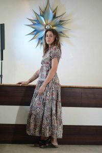 Printed Rayon Boho Frill Dress