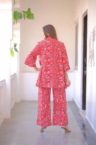 Three Piece Cotton Women Co Ord Set