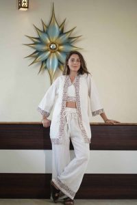 Three Piece Jute Women Co Ord Set
