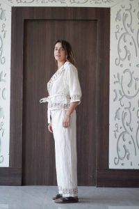 Three Piece Jute Belt Women Co Ord Set