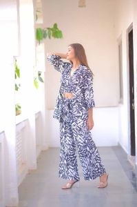 Three Piece Women Cotton Co Ord Set