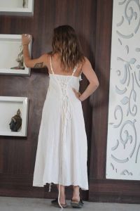 Jute Front Boho Print Women Dress