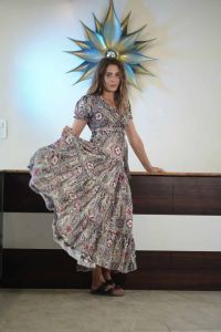 Printed Rayon Boho Frill Dress