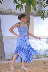 Printed Silk Dancing Skirt Dress
