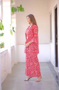 Three Piece Cotton Women Co Ord Set