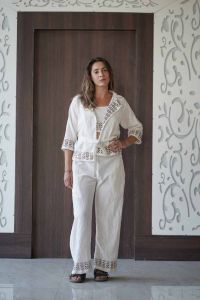 Three Piece Jute Belt Women Co Ord Set