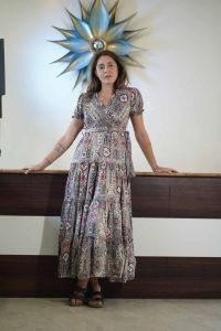 Printed Rayon Boho Frill Dress