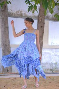 Printed Silk Dancing Skirt Dress