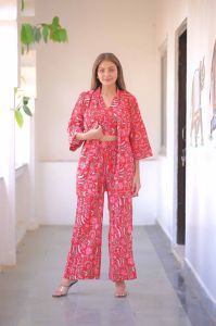 Three Piece Cotton Women Co Ord Set