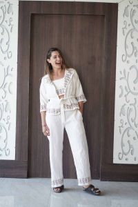 Three Piece Jute Belt Women Co Ord Set