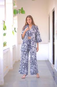 Three Piece Women Cotton Co Ord Set