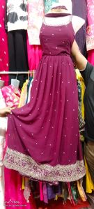 Pink Embroidered Georgette Gown