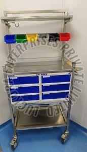 6 Drawer Stainless Steel Crash Cart Trolley
