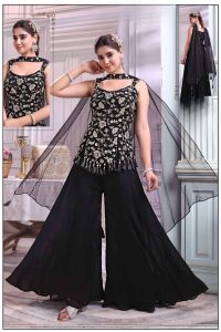 Designer Black Sharara Suit