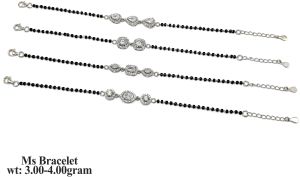 Black Bead MS Bracelet Set