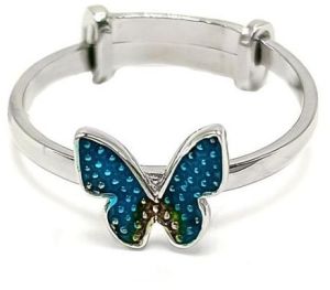 Blue & Green Butterfly Lily Ring
