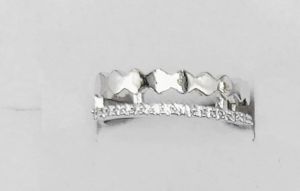 Chevron Dual Band Ladies Ring