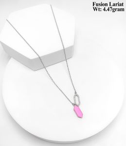 Dual Pendant Chain Fusion Lariat Necklace