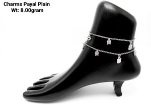 Ethnic Charm Line Silver Payal