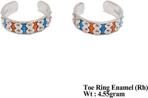 Fish Pattern Enamel Rhodium Toe Ring