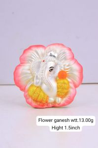 Flower Backdrop Ganesh Decorative Idol