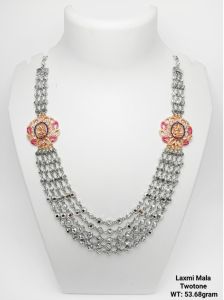 Laxmi Twotone Floral Beaded Necklace