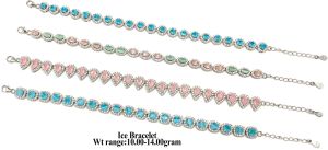 Silver Ice Band with Pink Stones