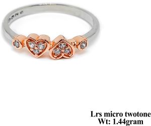Triple Heart Two Tone Love Ring