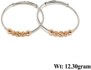 Two Tone Textured Bead Hoop Earrings