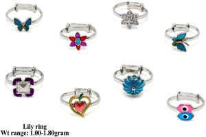 Blue & Green Butterfly Lily Ring