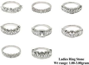 Five Pear Cut Diamond Row Ladies Ring